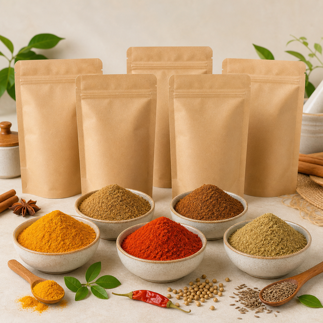 Ground spices and Fresh Pulses pouches
